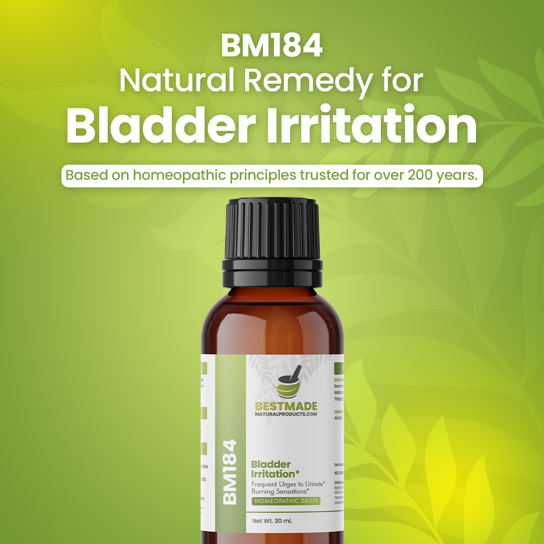 Cystitis (Bladder Irritation) Support (BM184) - Constant Urination Urges, Urinary Incontinence &amp; Urethral Burning | Homeopathic Combination Remedy, Non-Toxic, Natural, 30 mL Drops