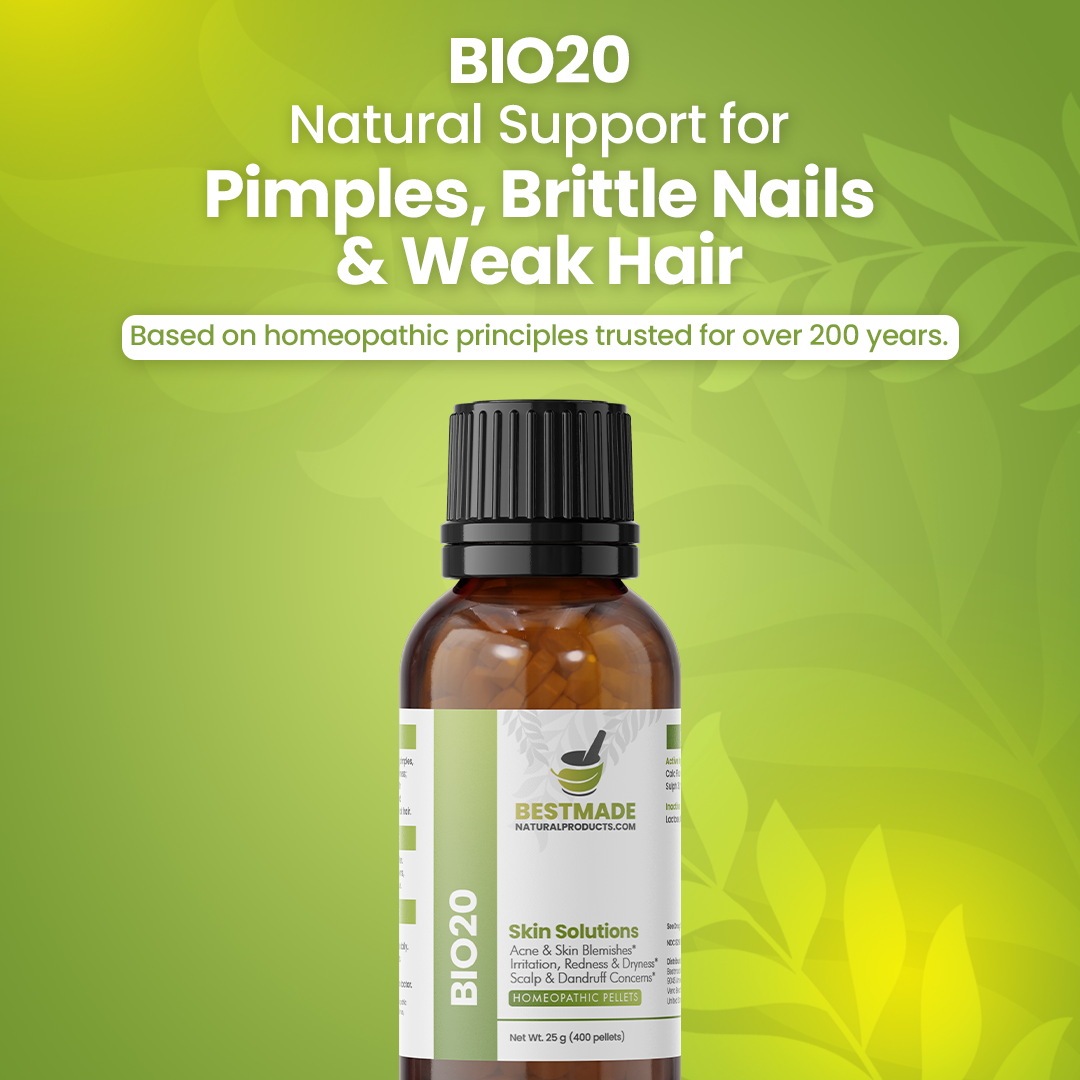 Hair, Skin &amp; Nails Solutions BIO20 - Cell Salt Combination for Clear Skin, Acne &amp; Anti-Aging, Healthy Hair &amp; Nail Strength