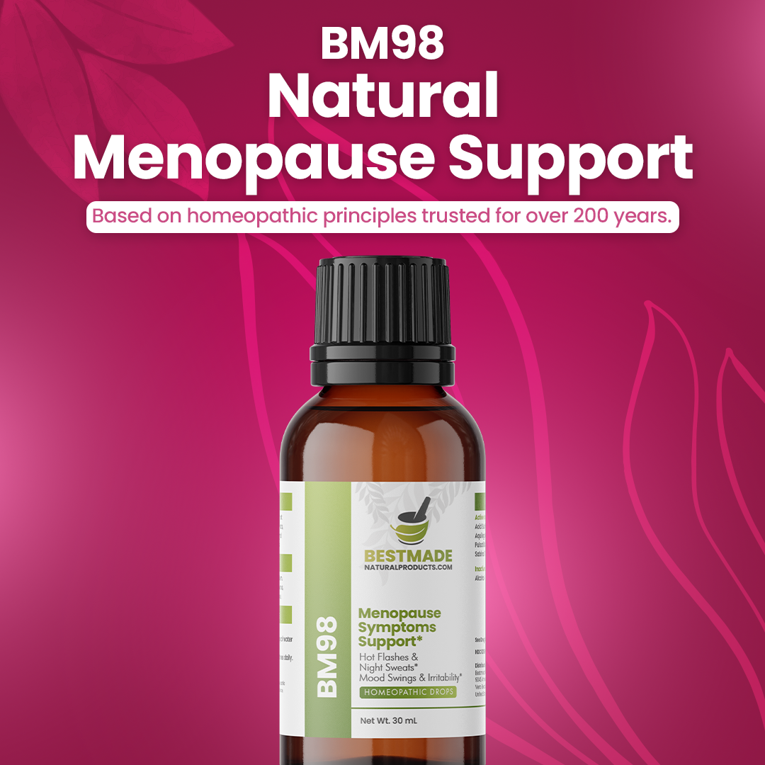 Menopause Symptoms Support (BM98) - Hot Flashes, Night Sweats, Mood Swings, Low Energy | Homeopathic Combination Remedy, Non-Toxic, Natural, 30 mL Drops