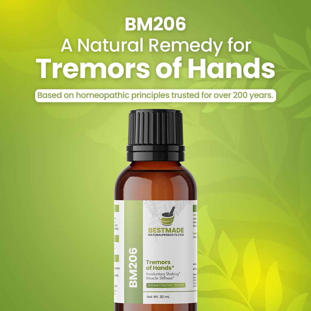 Tremors of Hands Support (BM206) - For Tremor Support, Hand Tremors from Aging, Tiredness, Stress, Muscle Rigidity & Slowed Movement | Homeopathic Combination Remedy, Non-Toxic, Natural, 30 mL Drops