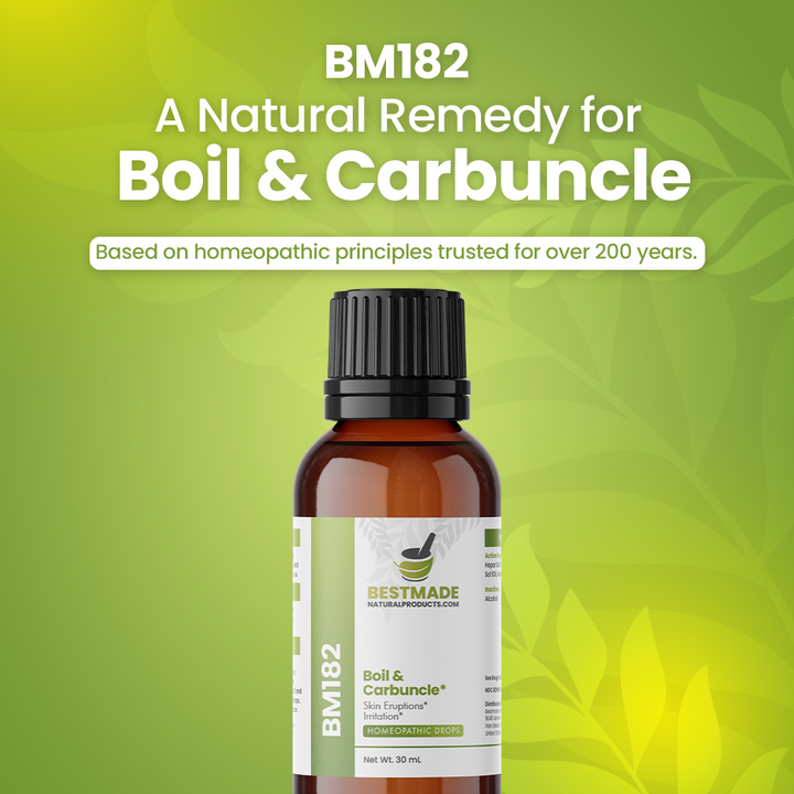 Tratamento De Boil &amp; Carúnculo BM182, 30mL, Tratamento Natural de Força máxima, Drops Antibacterianos que ajudam a combater Staphylococcus Aureus &amp; Remover Boils