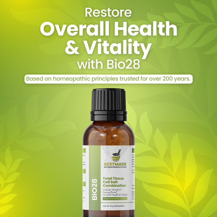 Total Tissue Cell Salt Mineral Combination BIO28 - Helps Your Body Absorb and Use Nutrients, Increases Energy Levels, Helps Improve Sleep Patterns, Overall Health and Vitality |400 Pellets