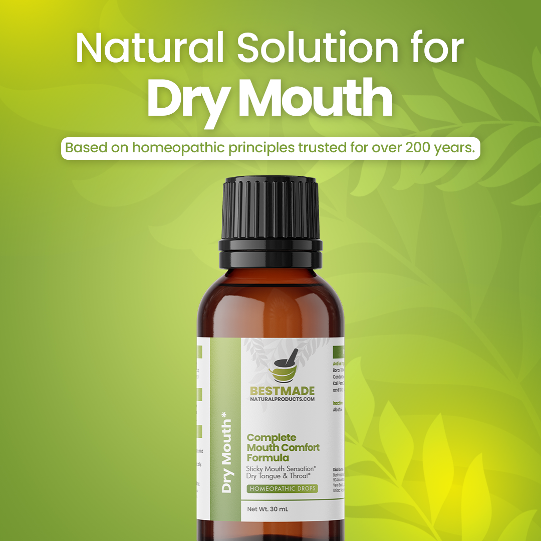 Dry Mouth Solution - Homeopathic Formula for Sticky Mouth Sensation, Dry Tongue &amp; Throat, 30 mL
