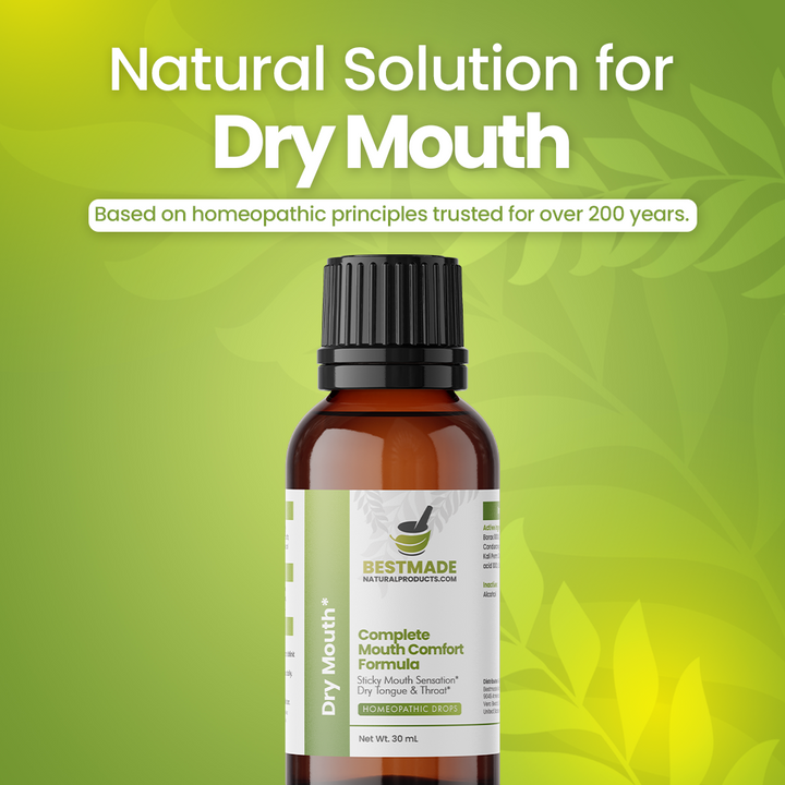 Dry Mouth Solution - Homeopathic Formula for Sticky Mouth Sensation, Dry Tongue &amp; Throat, 30 mL