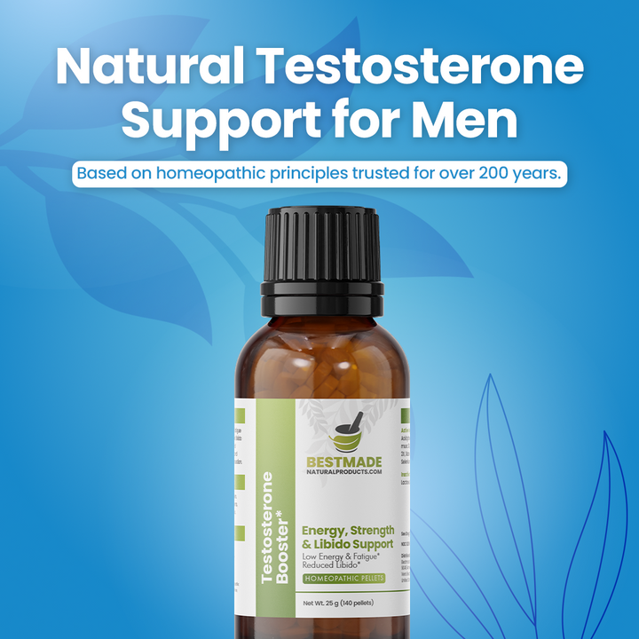 Testosterone Booster for Men - Support for Muscle Mass, Libido & Energy | Homeopathic, Non-Toxic, Natural 140 Pellets