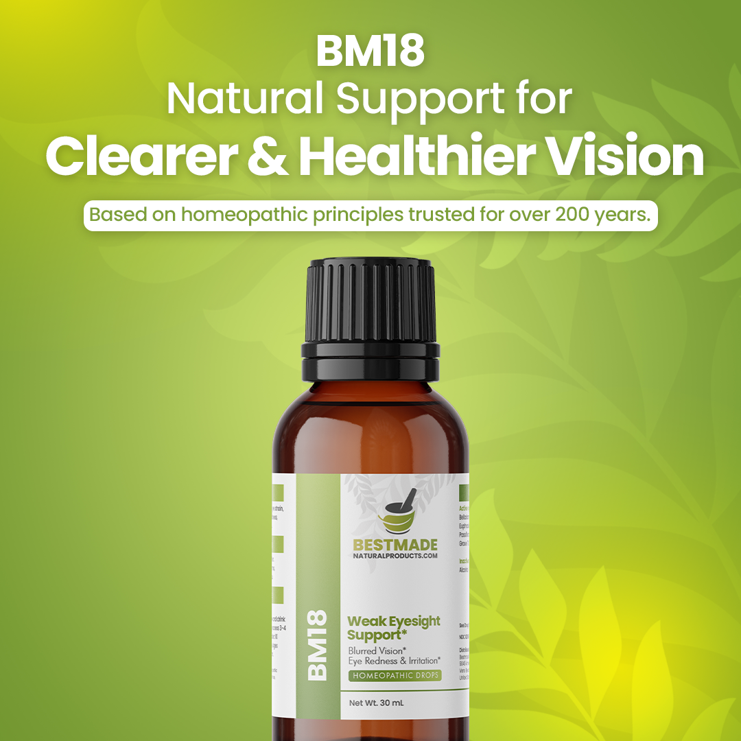 Weak Eyesight Support (BM18) - Vision Weakness, Red Eyes, Blurred or Unclear Vision | Homeopathic Combination Remedy, Non-Toxic, Natural, 30 mL Drops