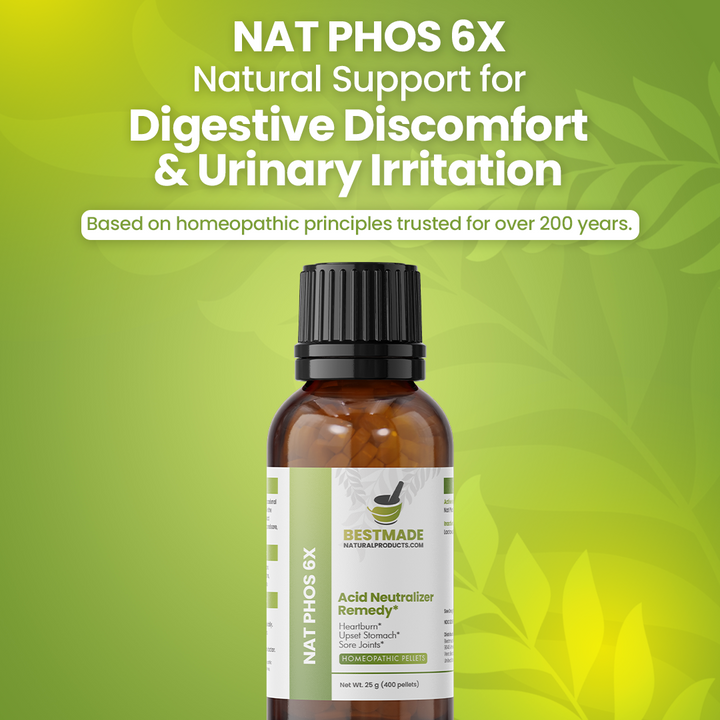 Nat Phos 6x (Natrum Phosphoricum) Cell Salt - Acid Neutralizer Remedy