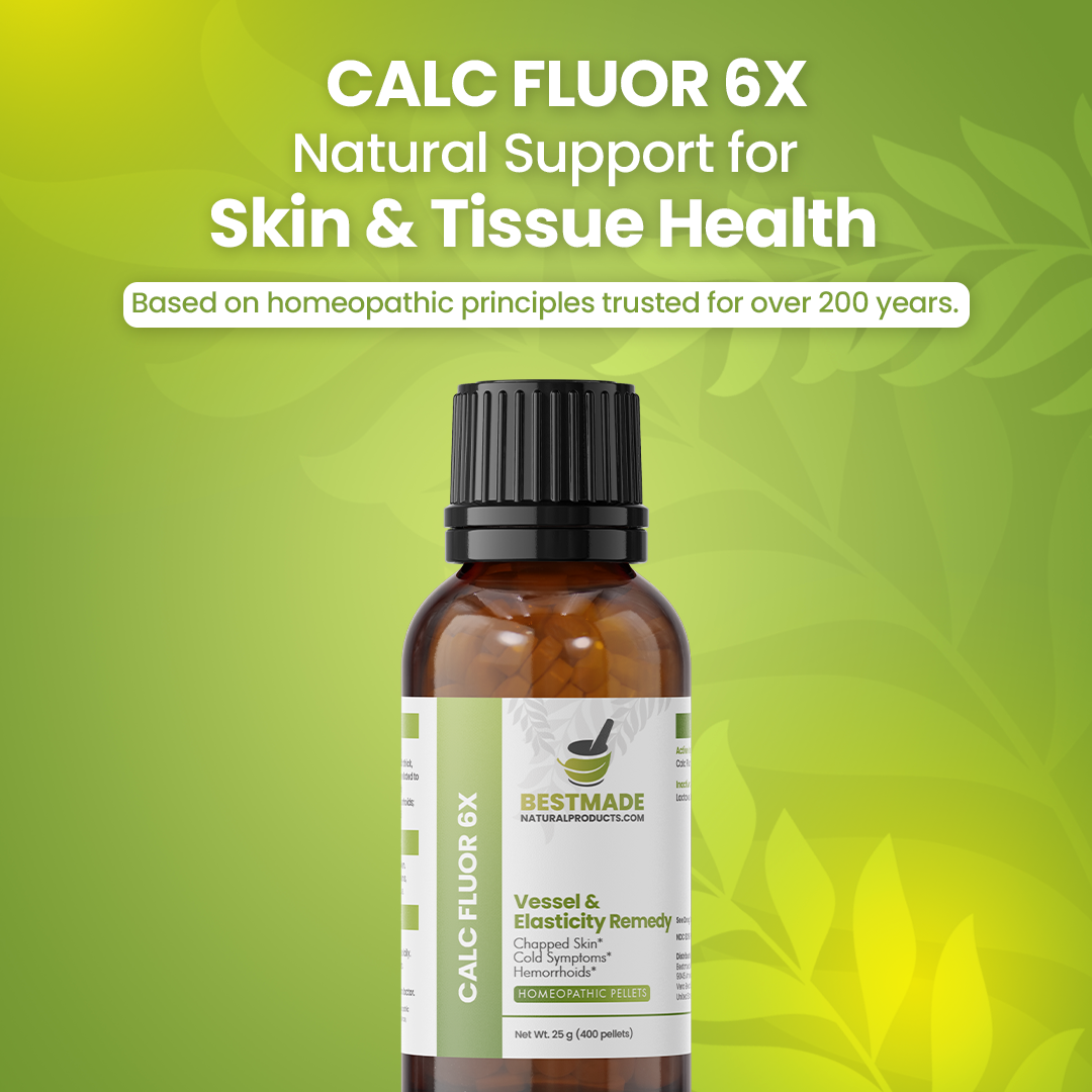 Calc Fluor 6X (Calcarea Fluorica) Cell Salt – Remedy for Vessel Elasticity, Hemorrhoids, Chapped Skin &amp; Cold Support | 400 Pellets