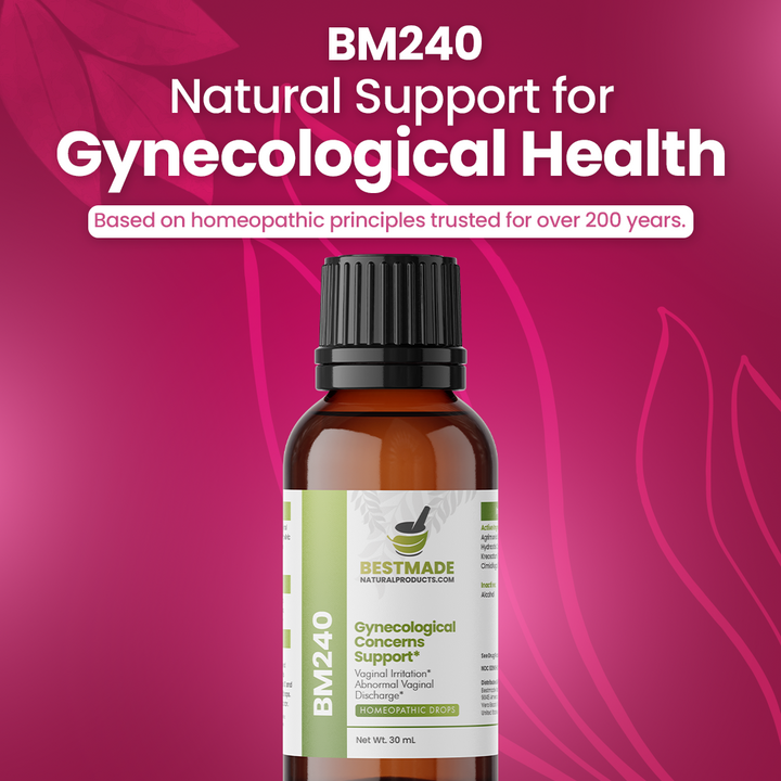 Gynecological Infections Support (BM240) - Menstrual Disorders, Cervical Inflammation | Homeopathic Combination Formula, Non-Toxic, Natural, 30 mL Drops