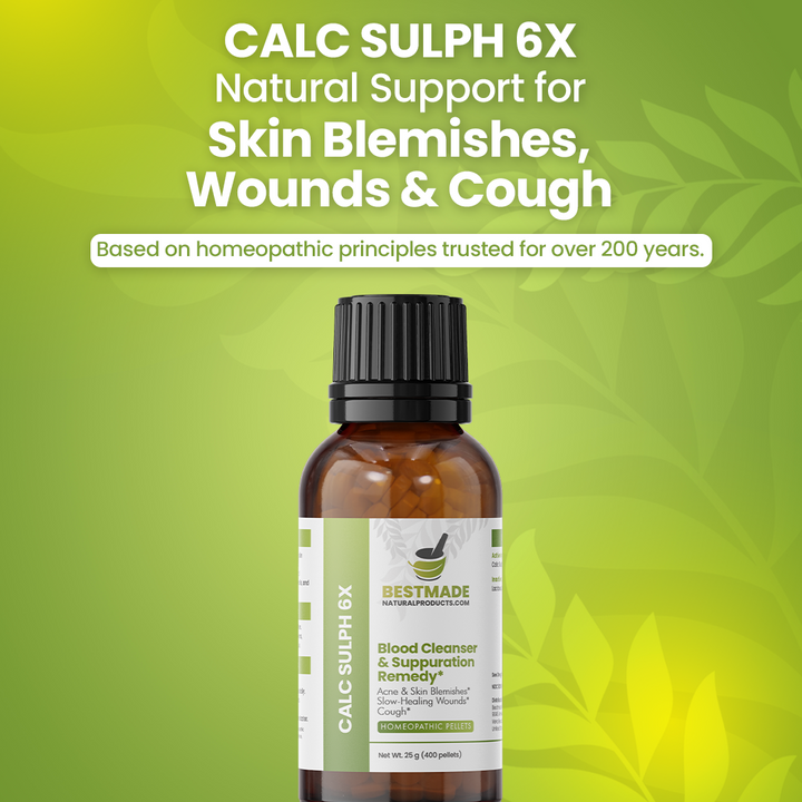 Calc Sulph 6x (Calcarea Sulphurica) Cell salt - Blood Cleanser &amp; Suppuration Remedy | 400 Pellets