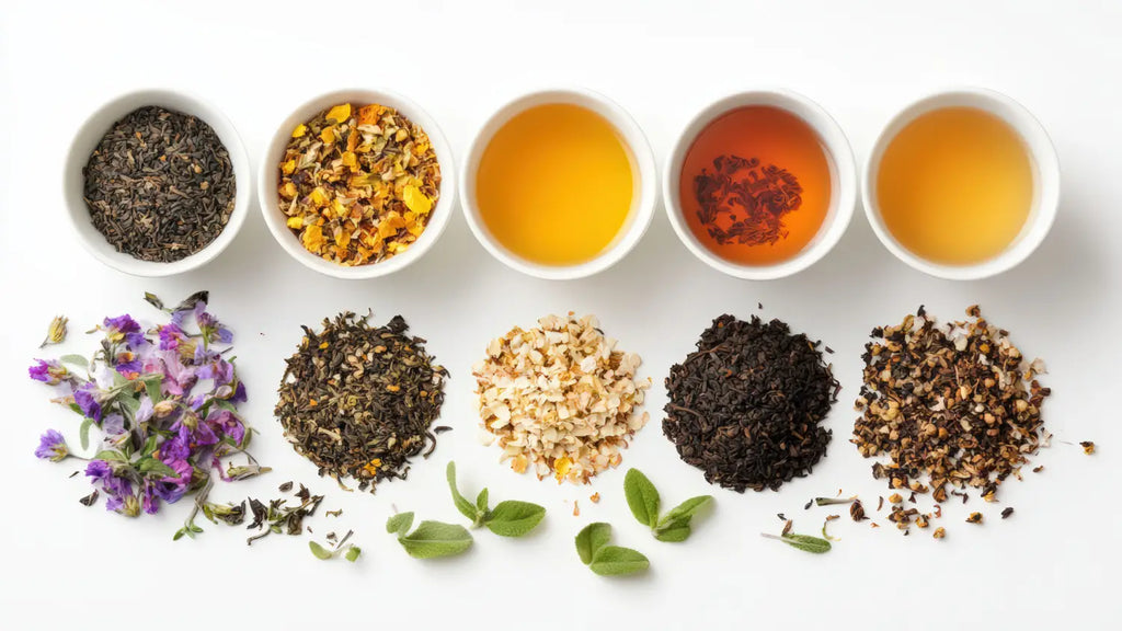 Different herbs and herbal teas
