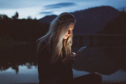 Woman using her cell phone