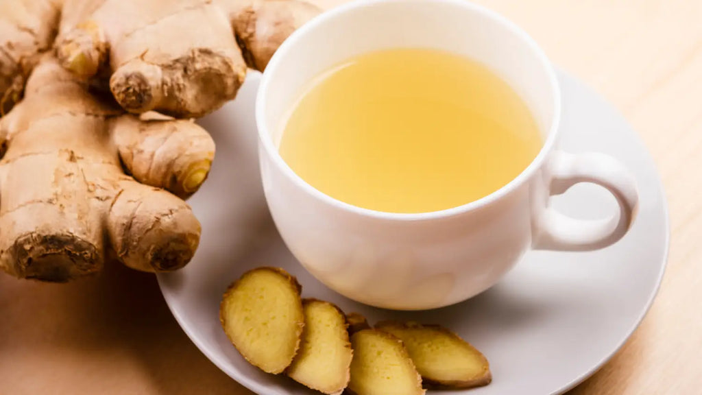 ginger tea and sliced ginger