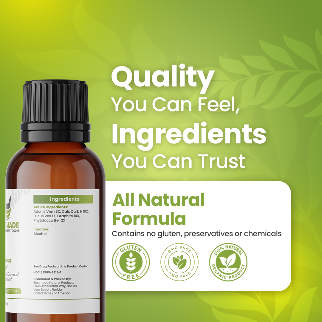 Hunger &amp; Appetite Suppressant (BM19) - Uncontrolled Cravings, Low Energy, Slow Metabolism | Homeopathic Combination Remedy, Non-Toxic, Natural, 30 mL Drops