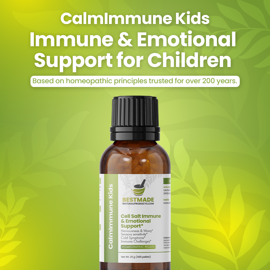 CalmImmune Kids Cell Salt Pellets - Immune & Emotional Support, Nervousness & Sensory Sensitivity Relief for Children, Ages 3+, 400 Pellets