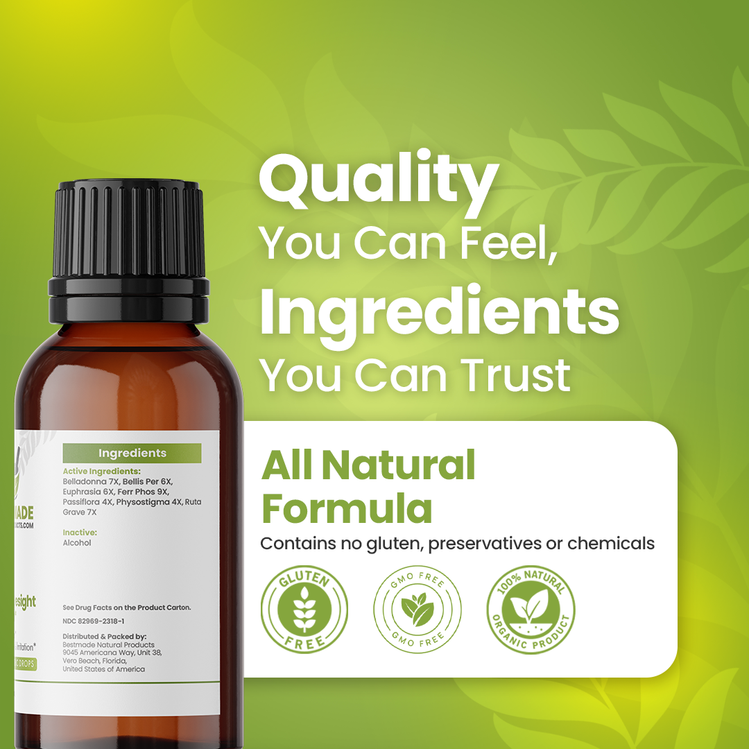 Weak Eyesight Support (BM18) - Vision Weakness, Red Eyes, Blurred or Unclear Vision | Homeopathic Combination Remedy, Non-Toxic, Natural, 30 mL Drops