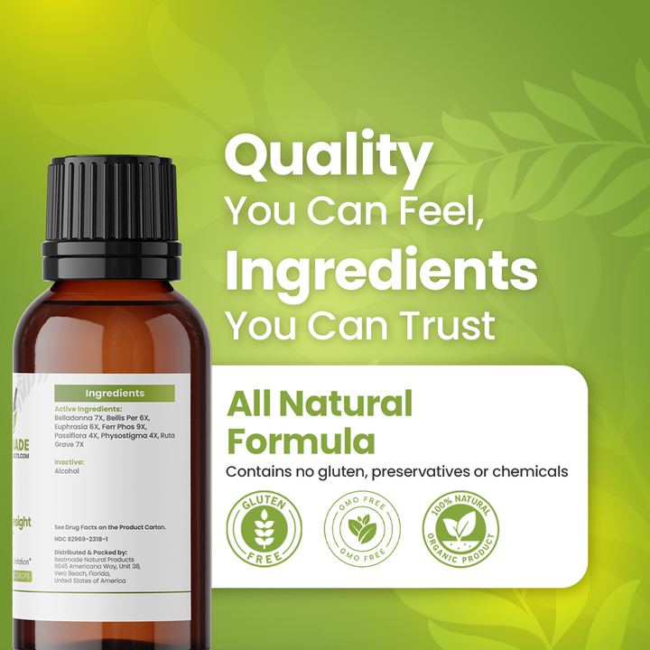 Weak Eyesight Support (BM18) - Vision Weakness, Red Eyes, Blurred or Unclear Vision | Homeopathic Combination Remedy, Non-Toxic, Natural, 30 mL Drops