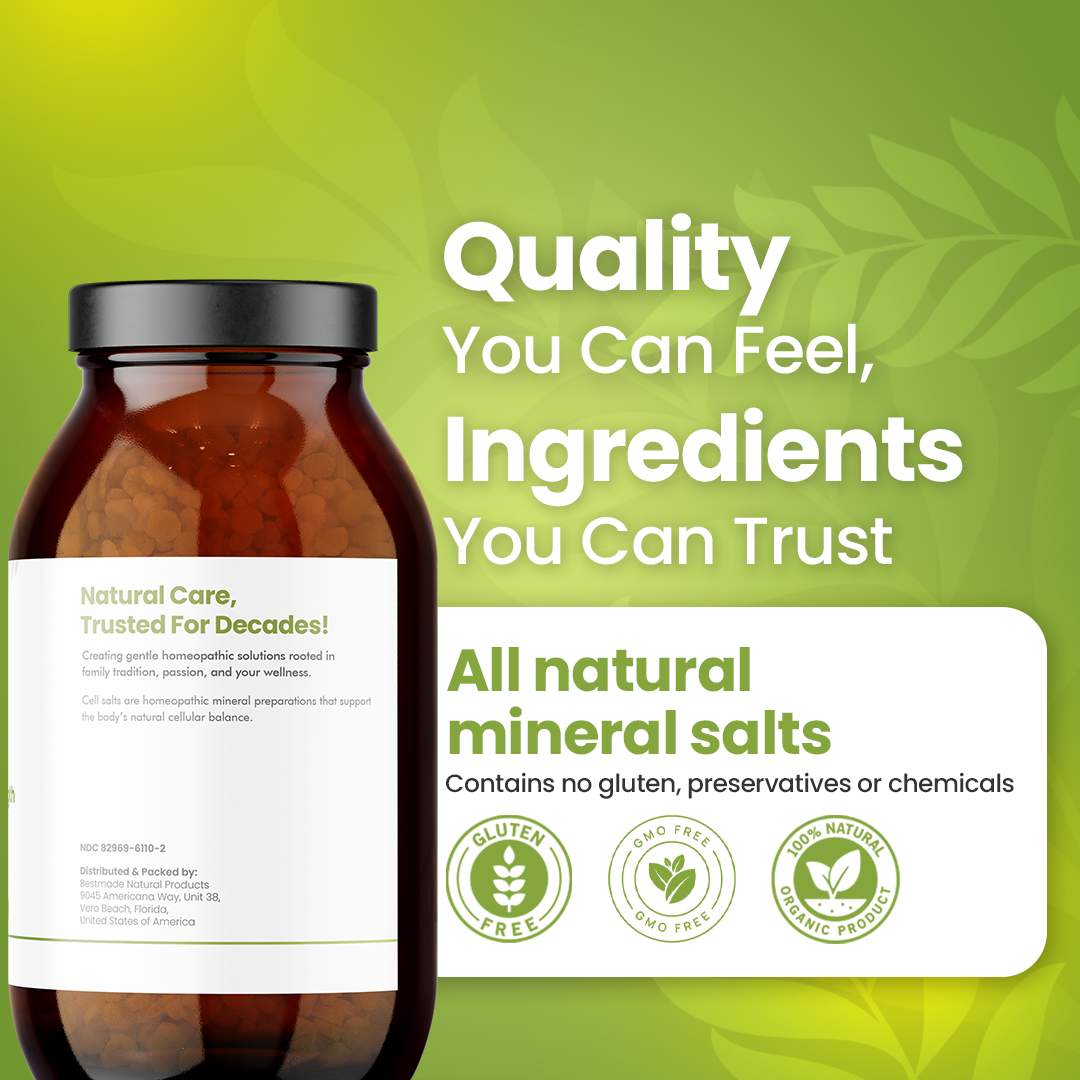 Tooth Remineralization Support - Cell Salt Combination to Reduce Sensitivity, Protect Enamel &amp; Strengthen Teeth | Homeopathic, Non-Toxic, Natural, Pellets, Big Jar