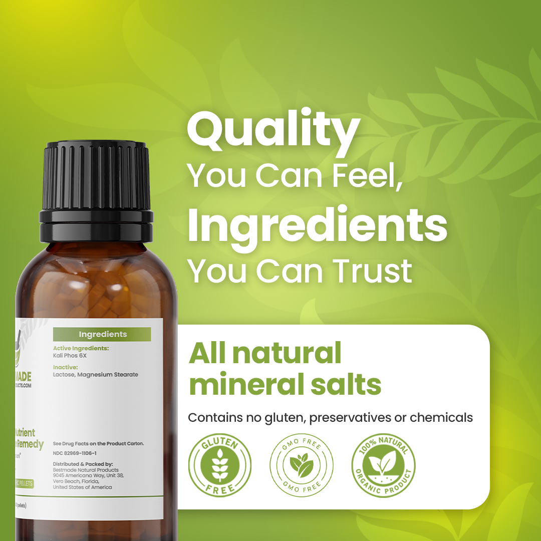 Kali Phos 6x (Kalium Phosphoricum) Cell Salt - Nerve Nutrient &amp; Nerve Remedy | 350 Pellets