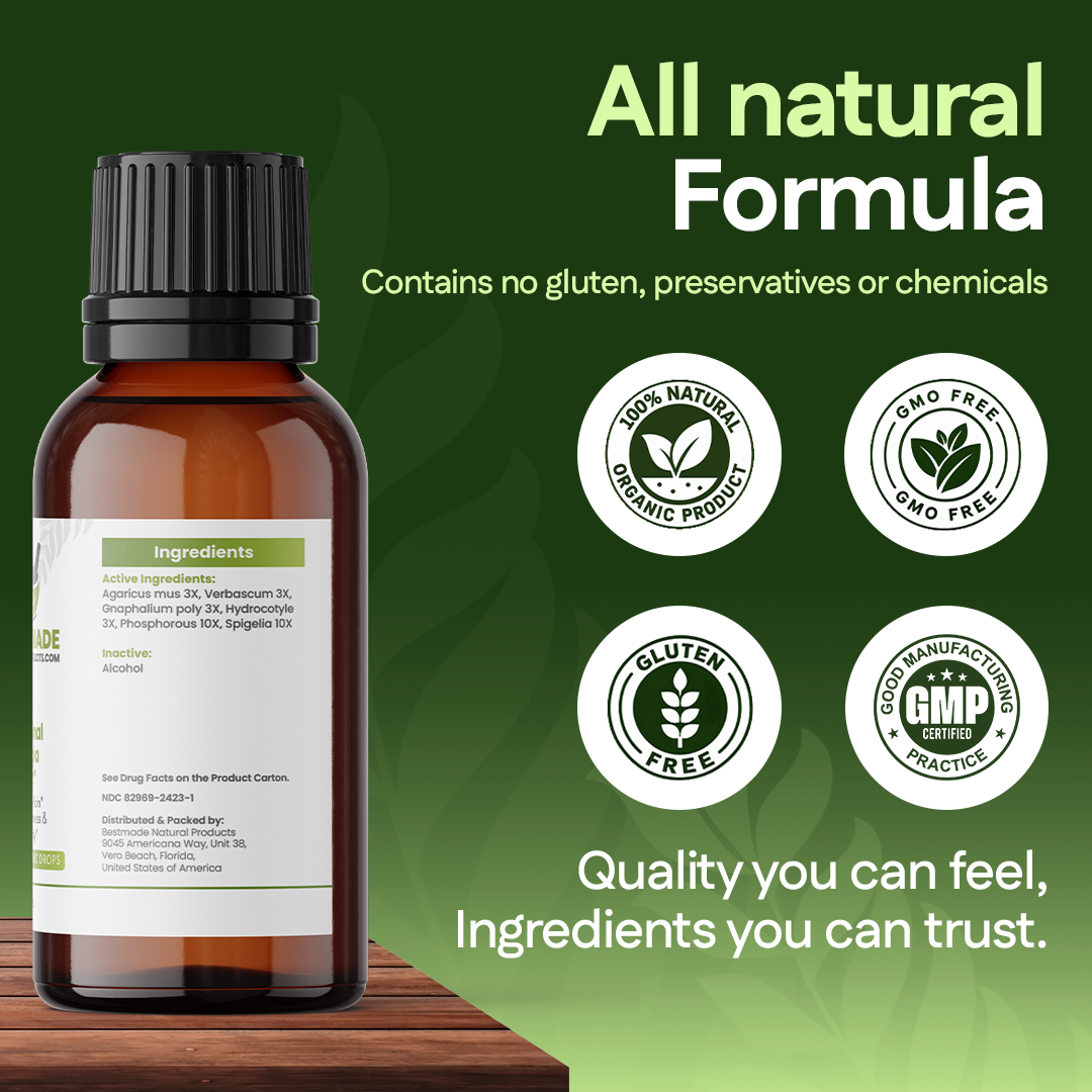 Trigeminal Neuralgia Remedy (BM123) - Facial Nerve Pain & Sharp, Stabbing Nerve Sensations | Homeopathic Combination Formula, Non-Toxic, Natural, 30 mL Drops