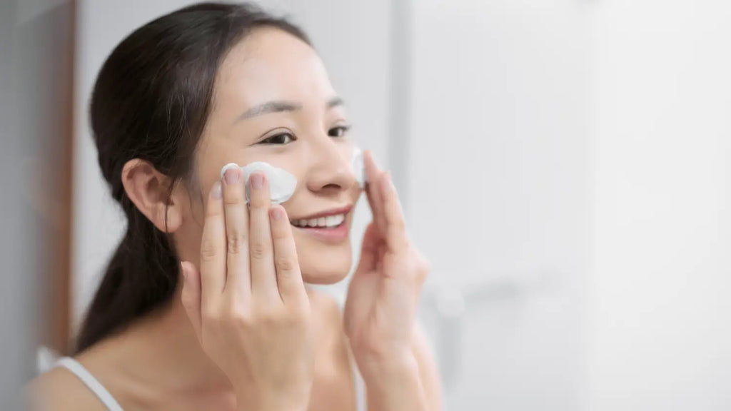 Woman doing her skincare routine