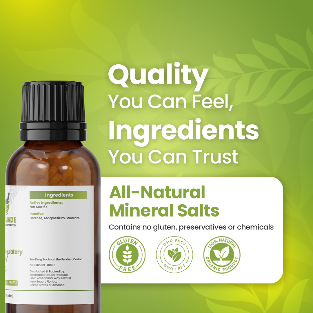 Nat Mur 6x (Natrum Muriaticum) Cell Salt - Fluid Regulation Remedy