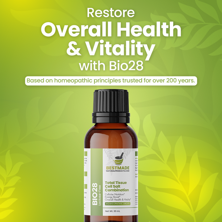 Total Tissue Cell Salt Mineral Combination BIO28 - Helps Your Body Absorb and Use Nutrients, Increase Energy Levels, Helps Improve Sleep Patterns, Overall Health and Vitality | 30 mL Drops