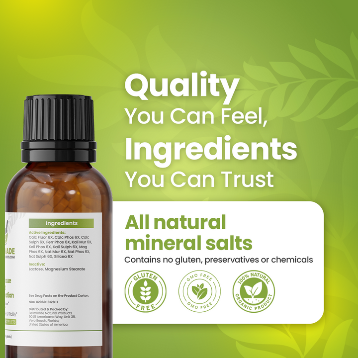 Total Tissue Cell Salt Mineral Combination BIO28 - Helps Your Body Absorb and Use Nutrients, Increases Energy Levels, Helps Improve Sleep Patterns, Overall Health and Vitality |400 Pellets