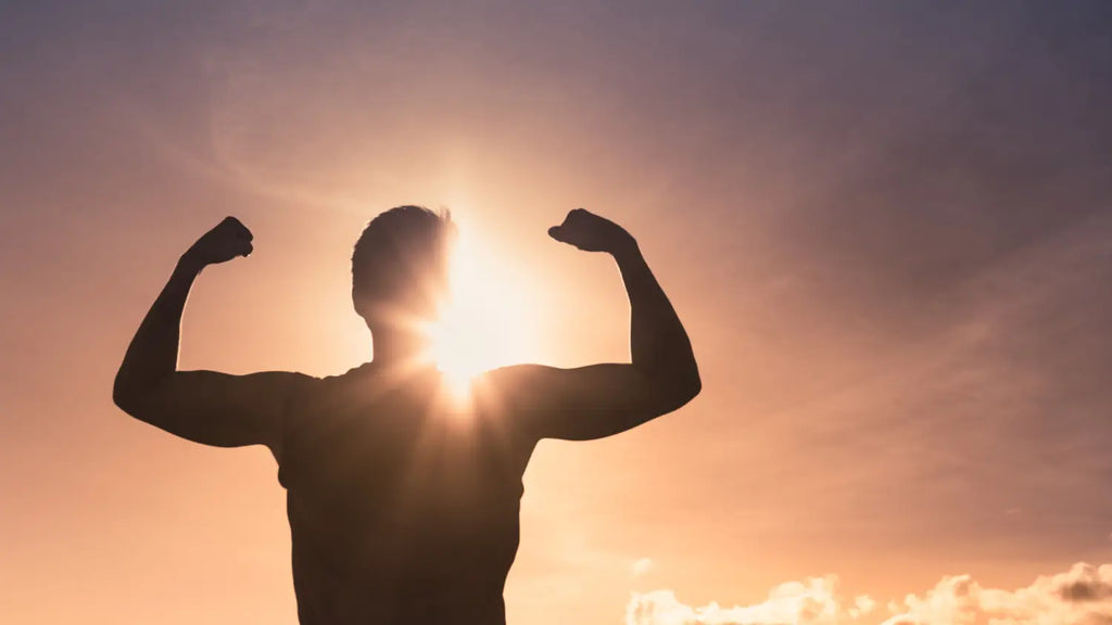 Healthy man at sunset