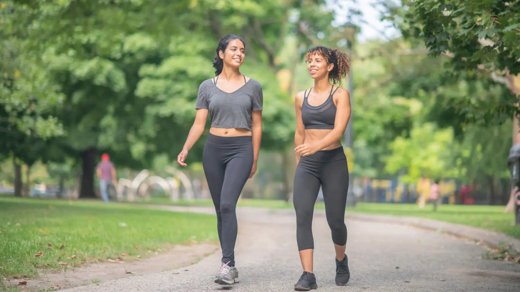 Two friends exercising