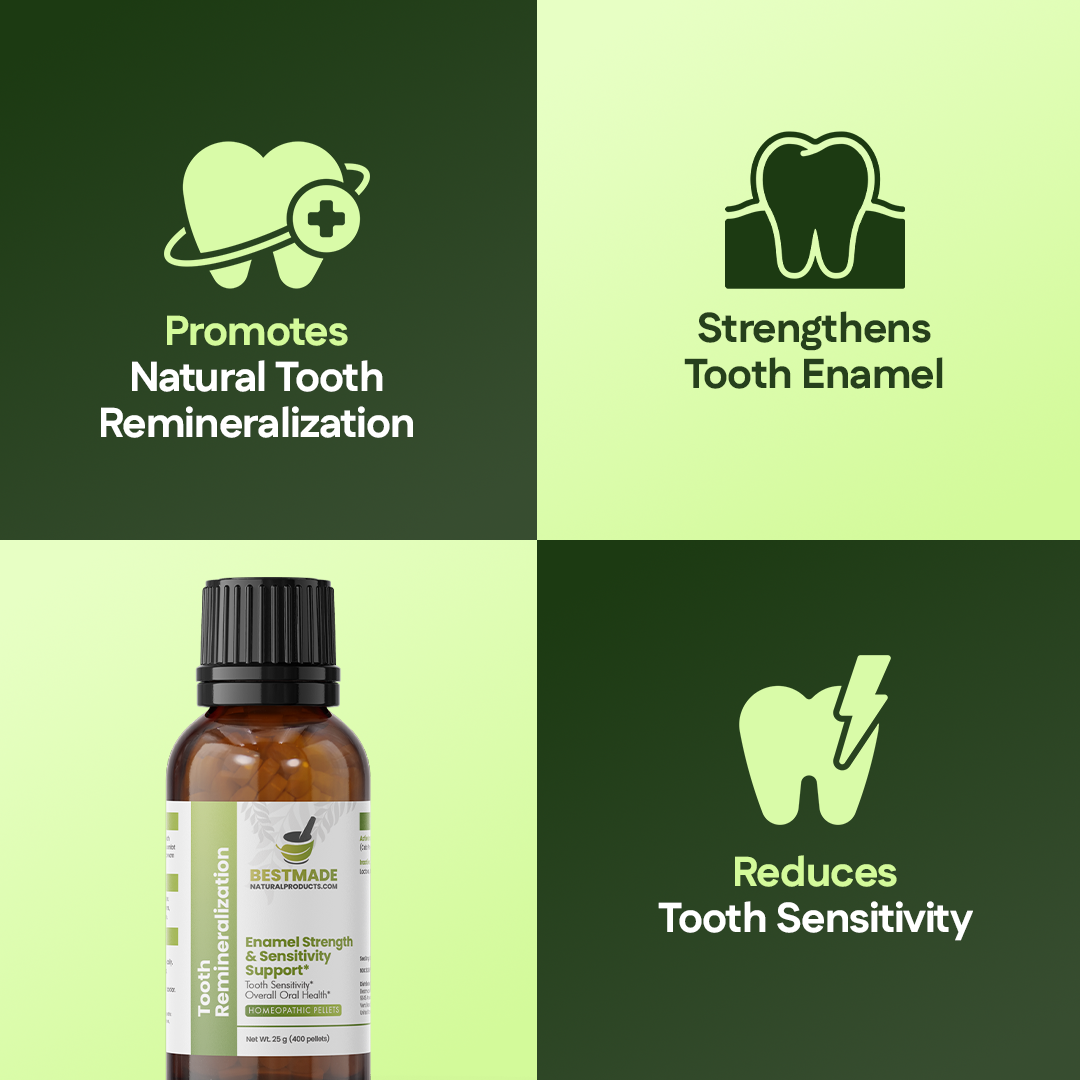 Tooth Remineralization Support - Cell Salt Combination to Reduce Sensitivity, Protect Enamel & Strengthen Teeth | Homeopathic, Non-Toxic, Natural, 400 Pellets