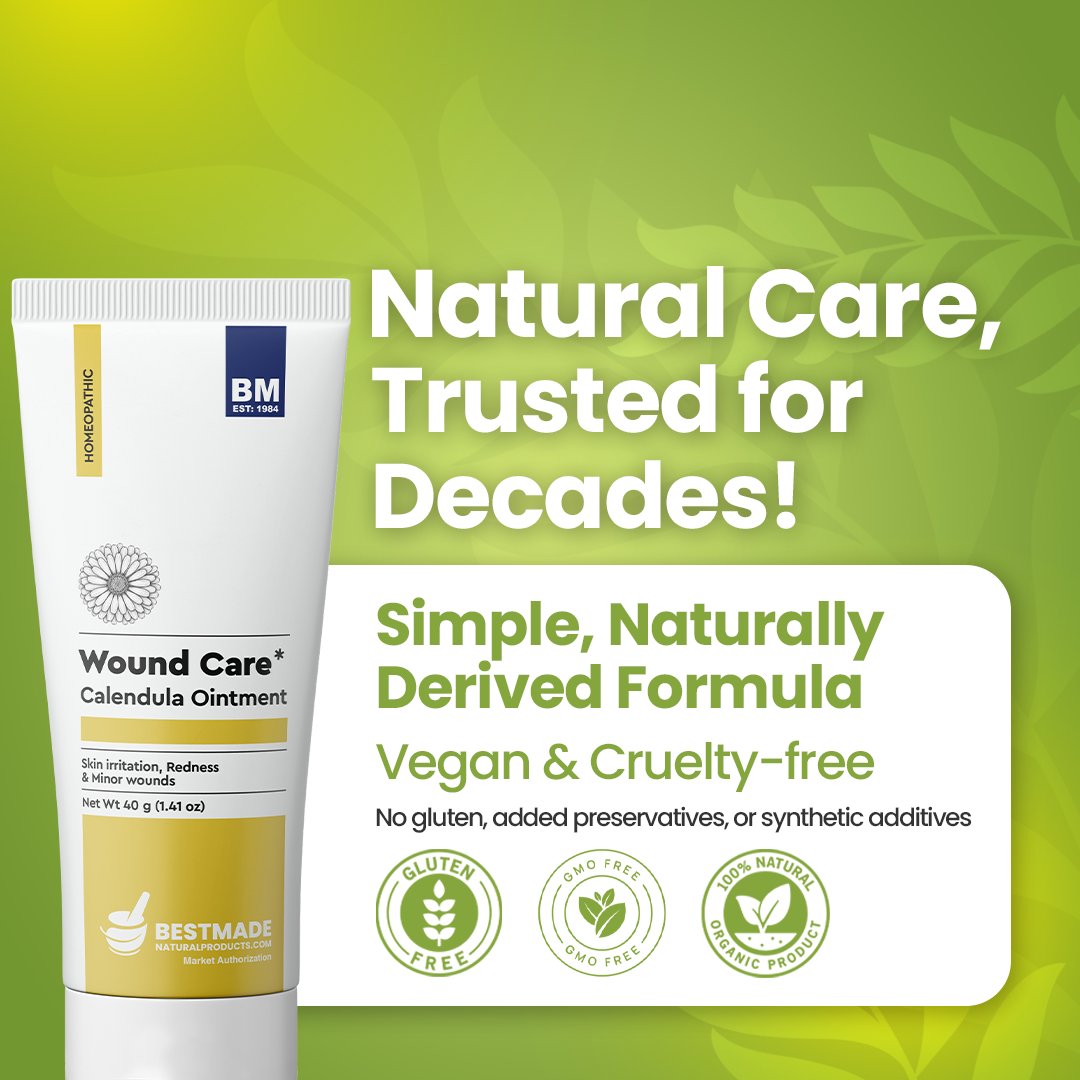 Calendula Ointment for Skin Irritation, Redness & Minor Wounds – Homeopathic Skin Relief, 40g (1.41 oz)