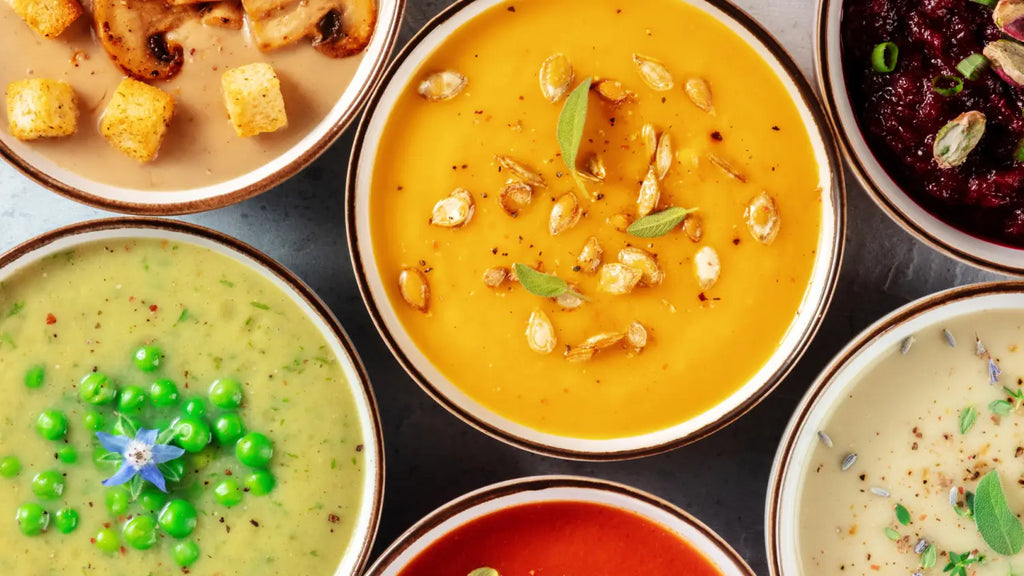 Healthy bowls of soup