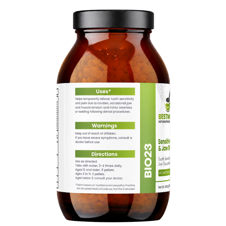 Toothache &amp; Jaw Pain BIO23 - Cell Salt Combination for Tooth Sensitivity and Oral Discomfort | 6400 Pellets