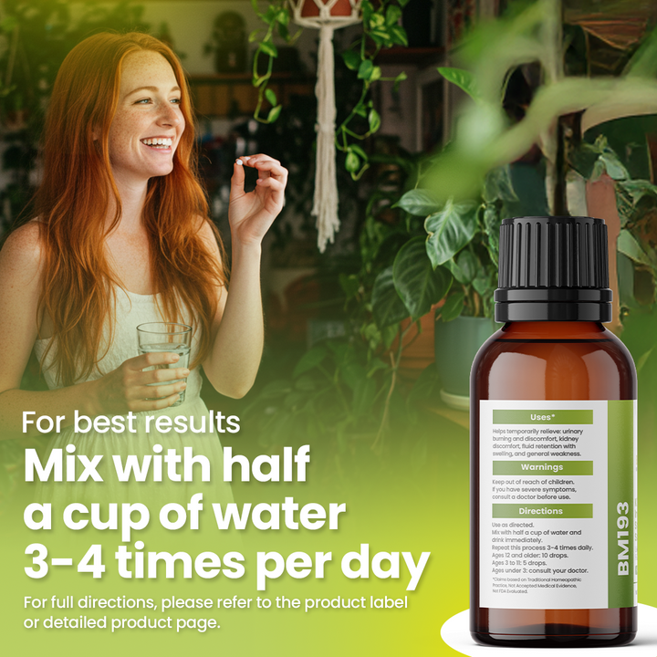 Kidney Inflammation Support (BM193) - Foamy Urine, Body Aches &amp; Swelling, Skin Rashes | Homeopathic Combination Remedy, Non-Toxic, Natural, 30 mL Drops