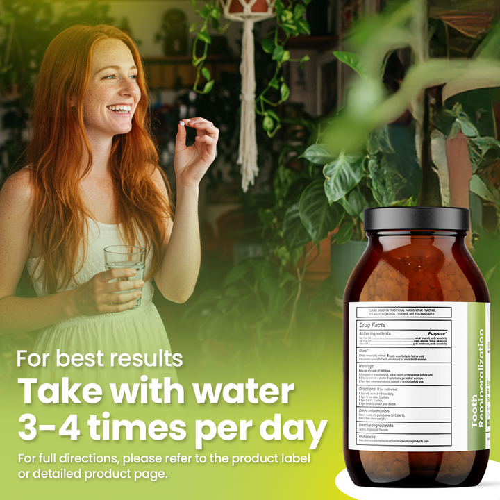 Tooth Remineralization Support - Cell Salt Combination to Reduce Sensitivity, Protect Enamel &amp; Strengthen Teeth | Homeopathic, Non-Toxic, Natural, Pellets, Big Jar