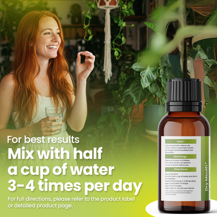 Dry Mouth Solution - Homeopathic Formula for Sticky Mouth Sensation, Dry Tongue &amp; Throat, 30 mL