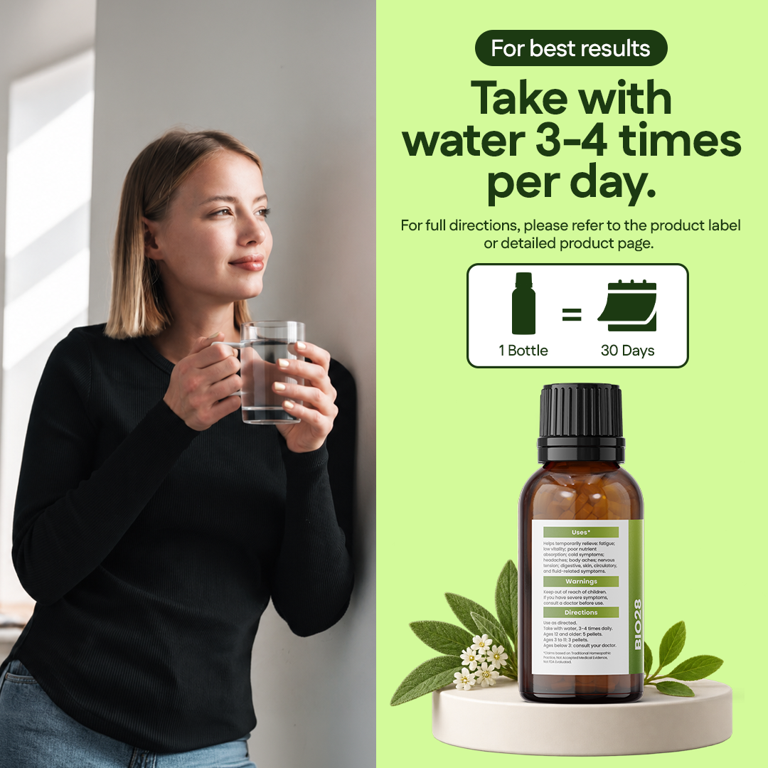 Total Tissue Cell Salt Mineral Combination BIO28 - Helps Your Body Absorb and Use Nutrients, Increases Energy Levels, Helps Improve Sleep Patterns, Overall Health and Vitality |400 Pellets