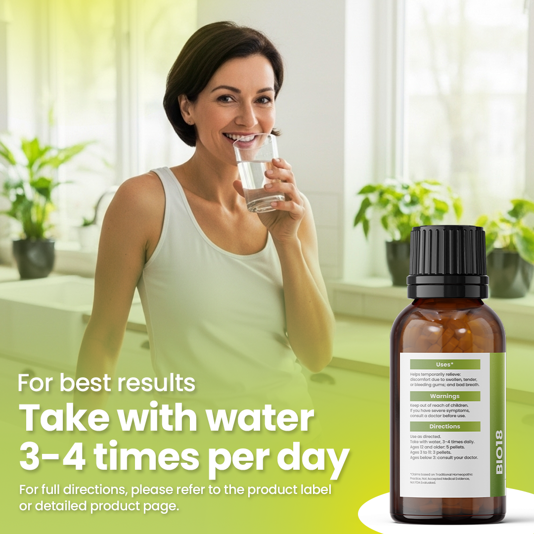 Gingivitis Support BIO18 - Cell Salt Combination for Swelling, Bleeding Gums &amp; Bad Breath