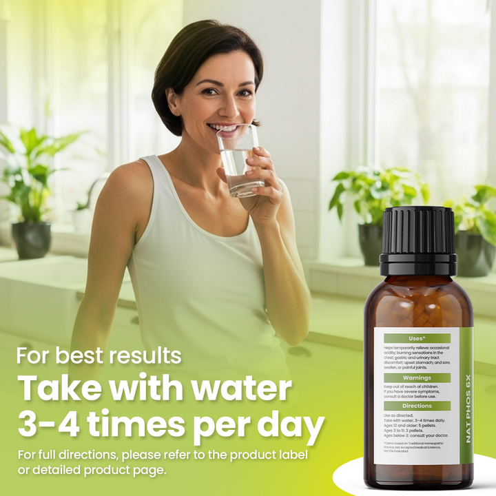 Nat Phos 6x (Natrum Phosphoricum) Cell Salt - Acid Neutralizer Remedy