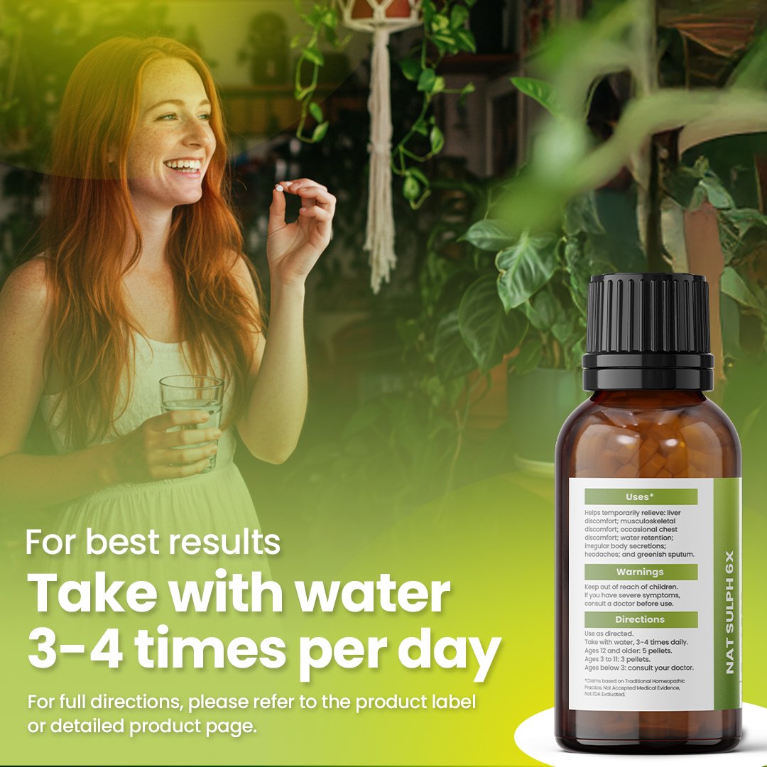 Nat Sulp 6x Water Eliminator - Remède de purification, 300 granulés
