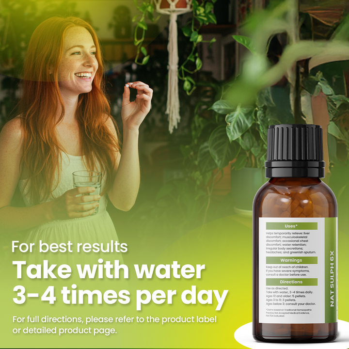 Nat Sulp 6x Water Eliminator - Remède de purification, 300 granulés