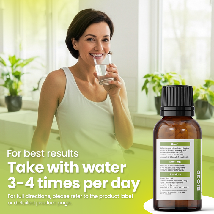 Hair, Skin &amp; Nails Solutions BIO20 - Cell Salt Combination for Clear Skin, Acne &amp; Anti-Aging, Healthy Hair &amp; Nail Strength