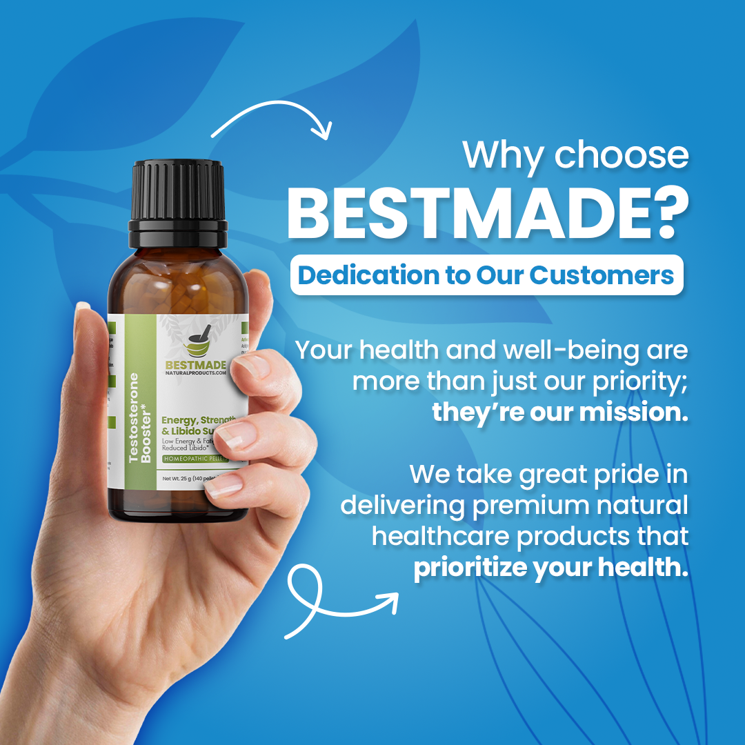 Testosterone Booster for Men - Support for Muscle Mass, Libido & Energy | Homeopathic, Non-Toxic, Natural 140 Pellets