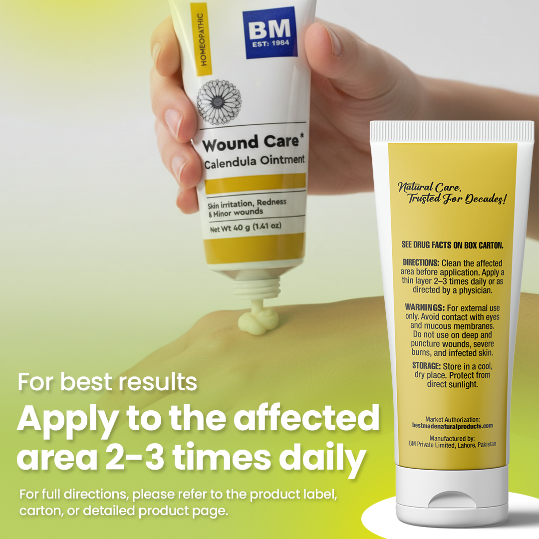 Calendula Ointment for Skin Irritation, Redness & Minor Wounds – Homeopathic Skin Relief, 40g (1.41 oz)