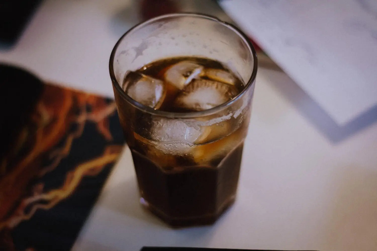 glass of coke with ice