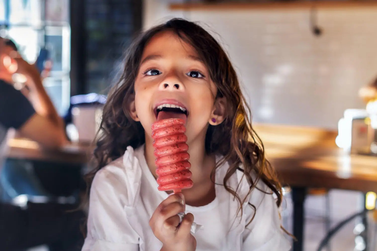 Child eating ice cream.