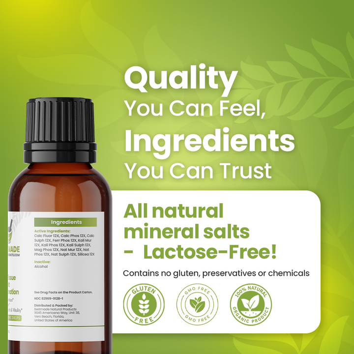 Total Tissue Cell Salt Mineral Combination BIO28 - Helps Your Body Absorb and Use Nutrients, Increase Energy Levels, Helps Improve Sleep Patterns, Overall Health and Vitality | 30 mL Drops