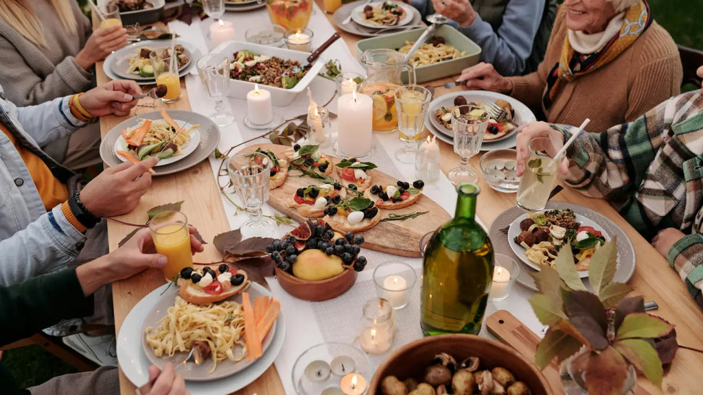 Family eating meal together