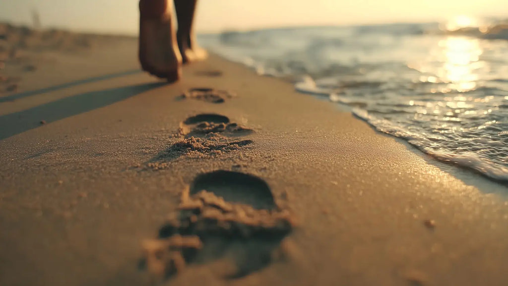 Woman walking at the beach